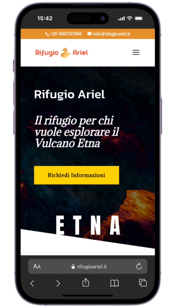 Sito Rifugio Ariel su smartphone