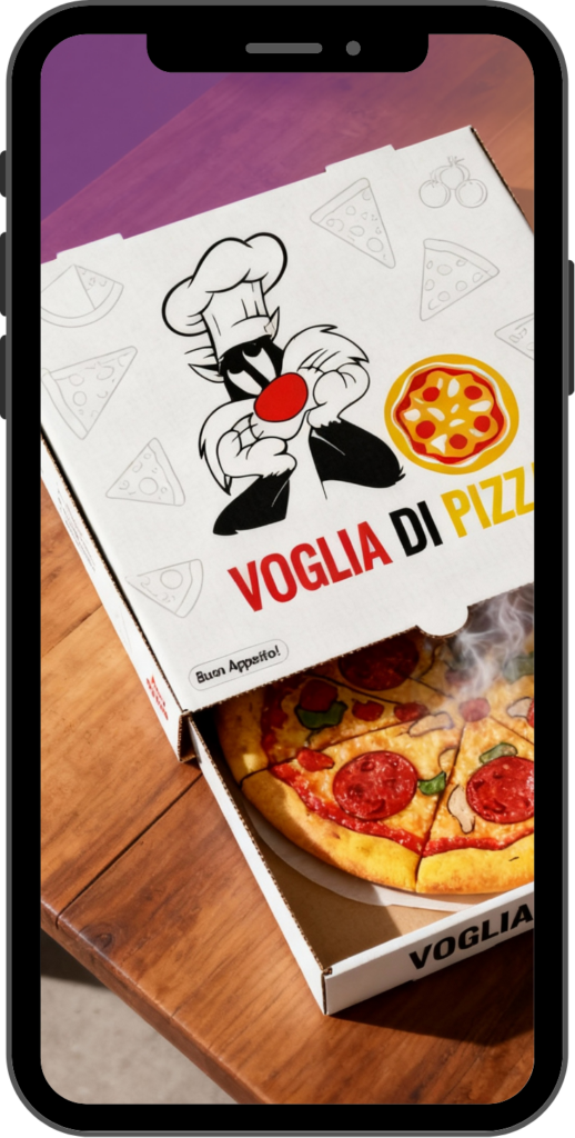 Menù digitale Voglia di Pizza su smartphone
