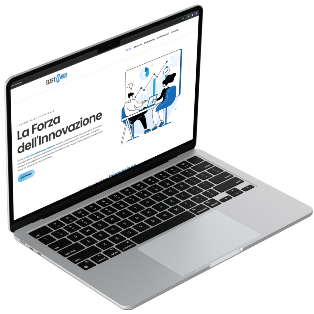 Sito StartHub su laptop